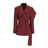 Fashion Suit Jacket for Women 2024 Autumn New Blue Design Formal Slim Fit High-end Small Suit Women Clothing